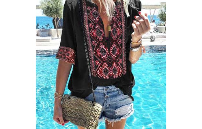 Vintage Style bohemian attire for female Shirt